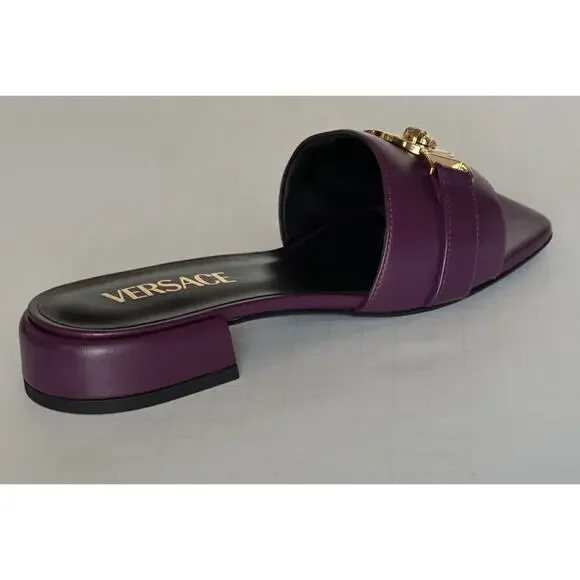 VERSACE Medusa Women's Plum Sandals 7 US (37 Euro) 1014748 Spain NIB $900 - Picture 7 of 15